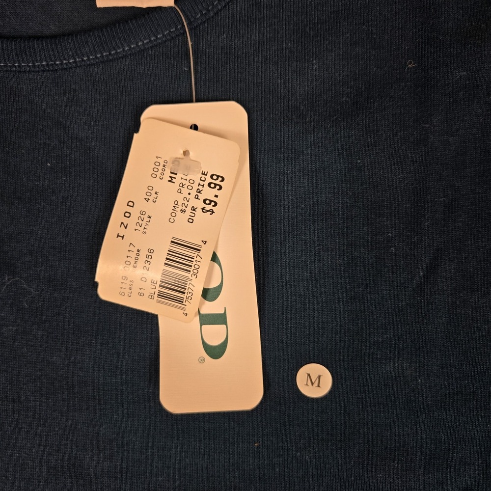 Vintage IZOD T-Shirt Womens Medium Blue Short Sleeve Blank Tee 90's‎ NWT - Picture 3 of 7